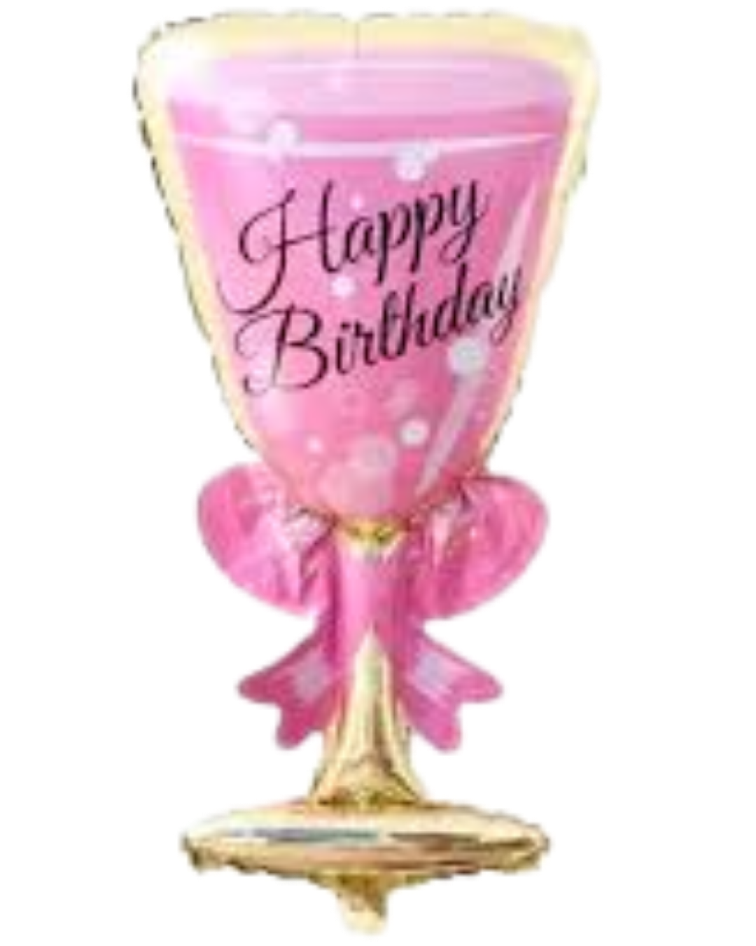 Ballon Mylar coupe rose écrit Happy Birthday
